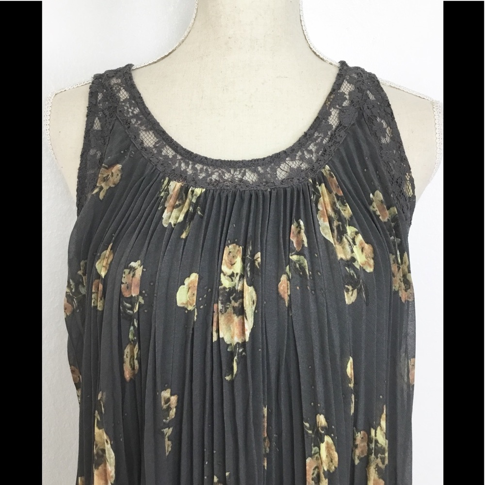 Free People Pleated Tent Dress Floral - Picture 4 of 7